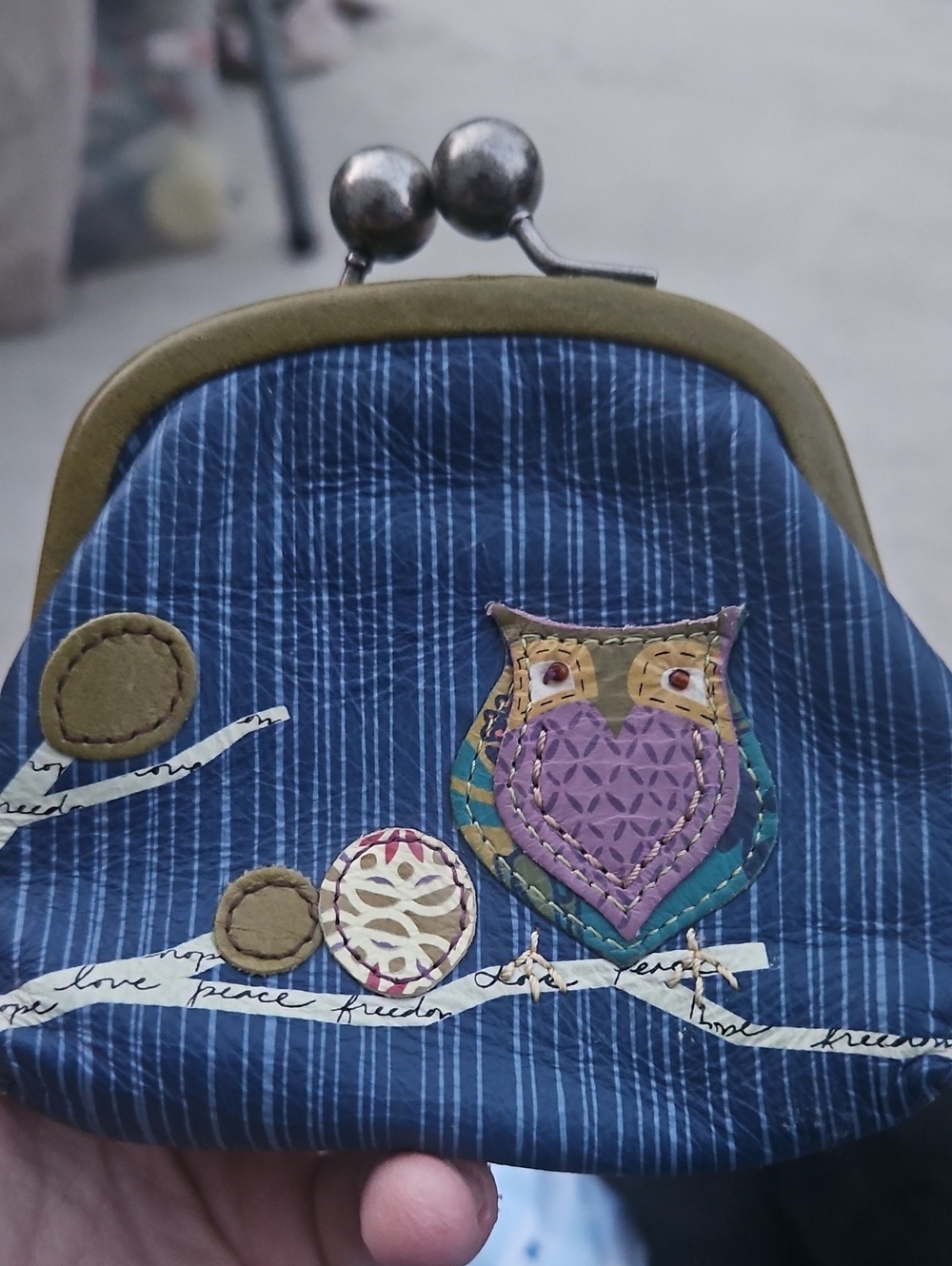 FOSSIL  Owl Print Coin Purse - Blue